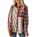 Plaid Corduroy Patchwork Shacket