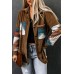 Khaki Aztec Pattern Corduroy Shacket
