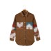 Khaki Aztec Pattern Corduroy Shacket