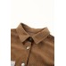 Khaki Aztec Pattern Corduroy Shacket
