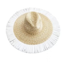 New Summer Vintage Fringed Straw Hat 10cm Wide Brim Jazz Hat Beach Panama Sun Hat Women Holiday Bonnet Enfant Derby Cap Fadora