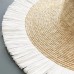 New Summer Vintage Fringed Straw Hat 10cm Wide Brim Jazz Hat Beach Panama Sun Hat Women Holiday Bonnet Enfant Derby Cap Fadora