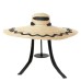 New Patch Large Brim Straw Hat Ladies Flat Top Oversized Beach Hat Sun Hat Fashion Fadora Hat For Woman Catwalk Straw Hat Cape