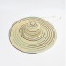 New Elegant Natural Hand-woven Ribbon Dome Wide Brim Straw Hat For Women Summer Beach Vacation Casual Stripe Designer Hats