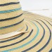 New Elegant Natural Hand-woven Ribbon Dome Wide Brim Straw Hat For Women Summer Beach Vacation Casual Stripe Designer Hats