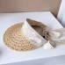 New Summer Raffia Grass Straw Hat Women Empty Top Visor Sun Protection Hat Fashion Bow Beach Hat Luxury Ribbon Cap Wholesale
