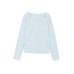 Sky Blue Mineral Wash Long Sleeve V-Neck Top