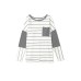 Stripe Patchwork High Low Side Slits Long Sleeve Top Stripe Patchwork High Low Side Slits Long Sleeve Top