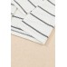 Stripe Patchwork High Low Side Slits Long Sleeve Top Stripe Patchwork High Low Side Slits Long Sleeve Top