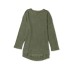 Black Waffle Knit High Slits Oversized Top