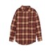 Fiery Red Plaid Zip Up Chest Pocket Shacket
