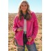Bright Pink Faux Suede Sherpa Patchwork Button-up Shacket