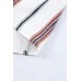 White Striped Print Loose V Neck Short Sleeve Top