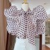 Spring and summer new design sense niche bubble sleeve perspective organza top