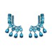 French Exquisite Bling Sea Blue Zircon Earrings Luxury Silver Color Shiny Crystal Trendy Jewelry for Women Gift INS
