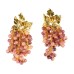 Medieval Hyperbole Long Tassel Purple Resin Grapes Earrings for Women Vintage Metal Maple Leaf Drop Earrings Statement Jewelry