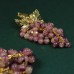 Medieval Hyperbole Long Tassel Purple Resin Grapes Earrings for Women Vintage Metal Maple Leaf Drop Earrings Statement Jewelry