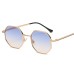 Fashionable women's sunglasses classic retro metal polygonal men's sunglasses
