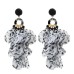 Handmade fabric floral earrings long tassel earrings