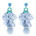 Handmade fabric floral earrings long tassel earrings