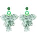 Handmade fabric floral earrings long tassel earrings