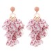 Handmade fabric floral earrings long tassel earrings