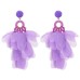 Handmade fabric floral earrings women's fashion exaggerated long earrings