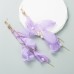Lace fabric pearl earrings, feminine and high-end ear accessories