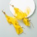 Lace fabric pearl earrings, feminine and high-end ear accessories