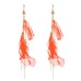 Lace fabric pearl earrings, feminine and high-end ear accessories