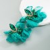 Flower earrings, alloy diamond studded earrings, retro style, high-end earrings