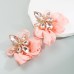 Flower earrings, alloy diamond studded earrings, retro style, high-end earrings