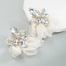 Flower earrings, alloy diamond studded earrings, retro style, high-end earrings