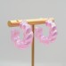 Multiple colors, spring and summer fashion trends, retro C-shaped earrings, mixed colors, fresh design, spiral earrings