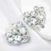 Luxury Heart Rhinestone Clip Earrings No Piercing Women Vintage Large Crystal Clip Earrings Fashion Jewelry Gift Party Wedding