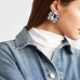 New Fashion Square Clip Earrings No Hole Wedding Jewelry Women Large Clear Crystal Rhinestone Clip on Earrings Ear Women