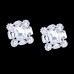New Fashion Square Clip Earrings No Hole Wedding Jewelry Women Large Clear Crystal Rhinestone Clip on Earrings Ear Women