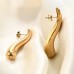Minimalist long water droplet hollow stainless steel titanium steel earrings fashionable and versatile earrings