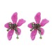 Handmade Beaded Acrylic Flower Earrings and Flower Earrings