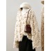 Sequin feather atmosphere long sleeved top for women