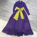 Shirt dress long sleeved wide waistband medium length dress