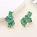 Maple Leaf Flower Earrings Fashionable, Light Luxury, Colorful Petals, Oil Dropping Earrings for Women