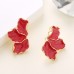 Maple Leaf Flower Earrings Fashionable, Light Luxury, Colorful Petals, Oil Dropping Earrings for Women