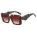 Retro box leopard print leg sun protection sunglasses