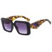 Retro box leopard print leg sun protection sunglasses