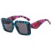 Retro box leopard print leg sun protection sunglasses