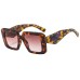 Retro box leopard print leg sun protection sunglasses