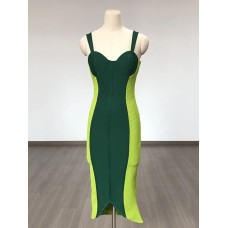 Green bandage dress sexy runway dress buttocks wrapped skirt Green bandage dress sexy runway dress buttocks wrapped skirt