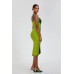Green bandage dress sexy runway dress buttocks wrapped skirt