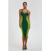 Green bandage dress sexy runway dress buttocks wrapped skirt